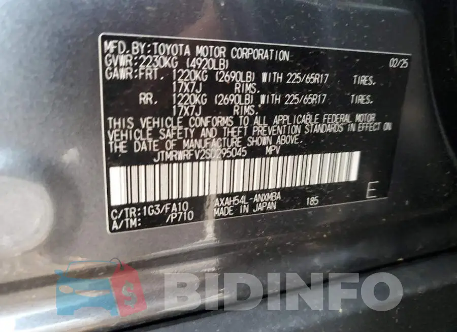 JTMRWRFV2SD295045 Photo# 12