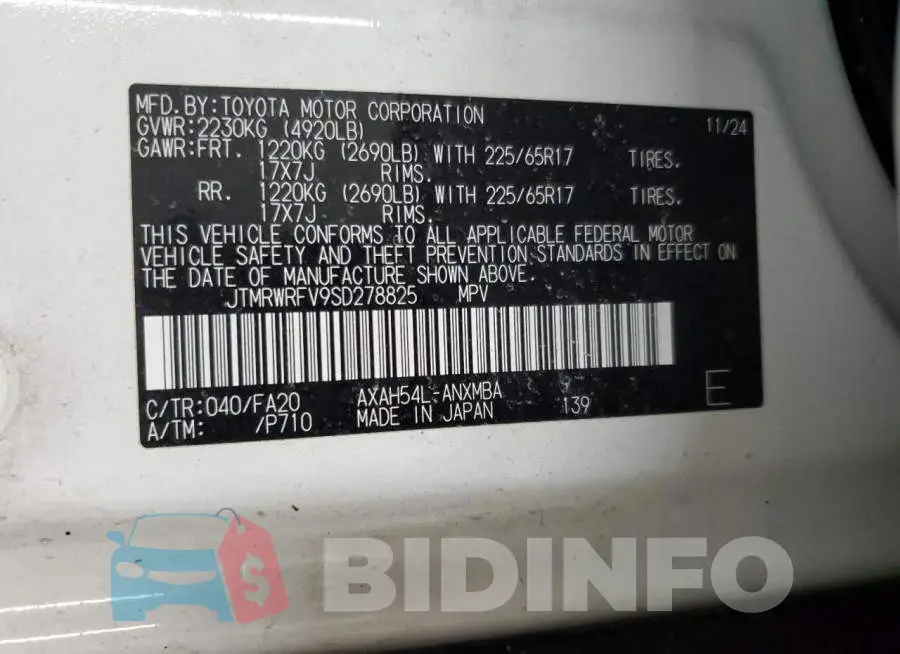 JTMRWRFV9SD278825 Photo# 13