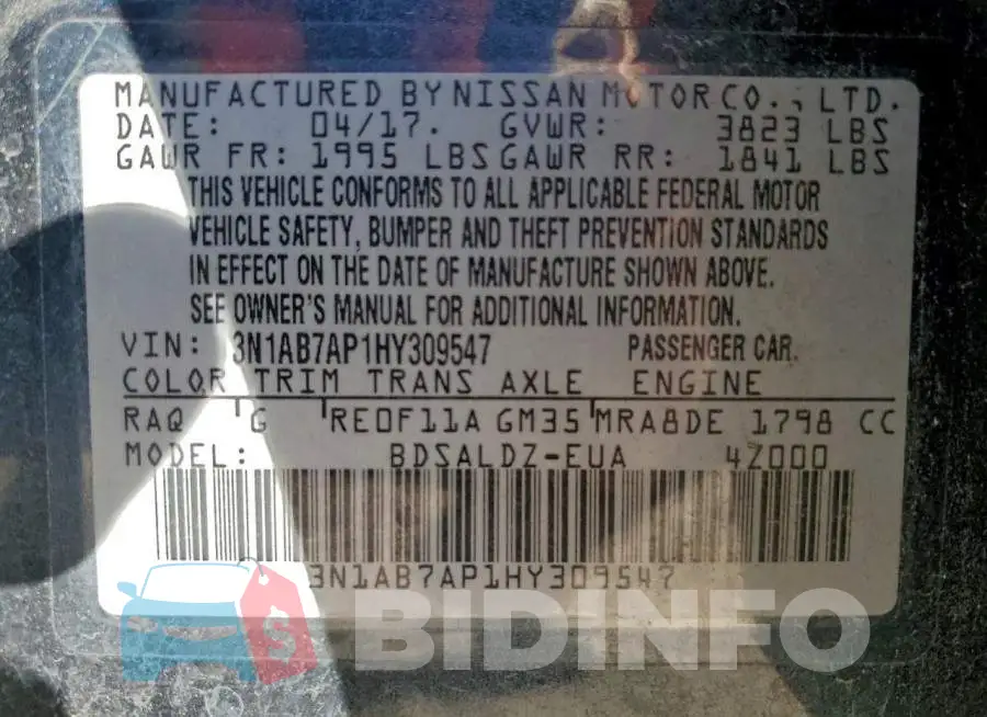 3N1AB7AP1HY309547 Photo# 12