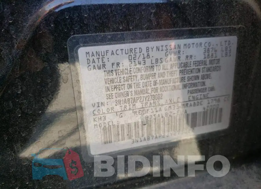 3N1AB7AP2JY273082 Photo# 13