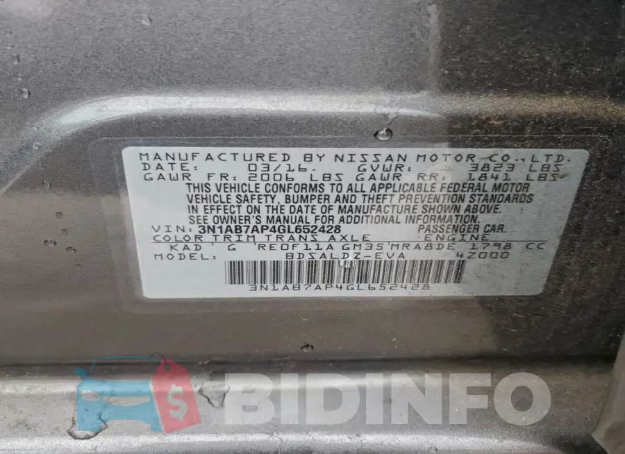 3N1AB7AP4GL652428 Photo# 13
