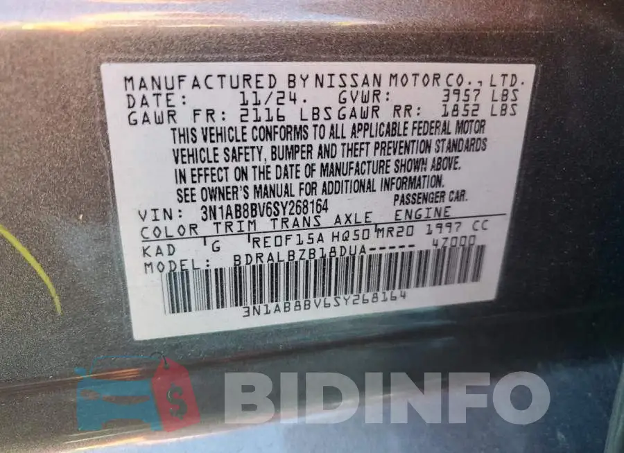 3N1AB8BV6SY268164 Photo# 12