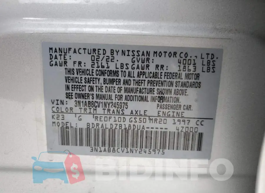 3N1AB8CV1NY245975 Photo# 12