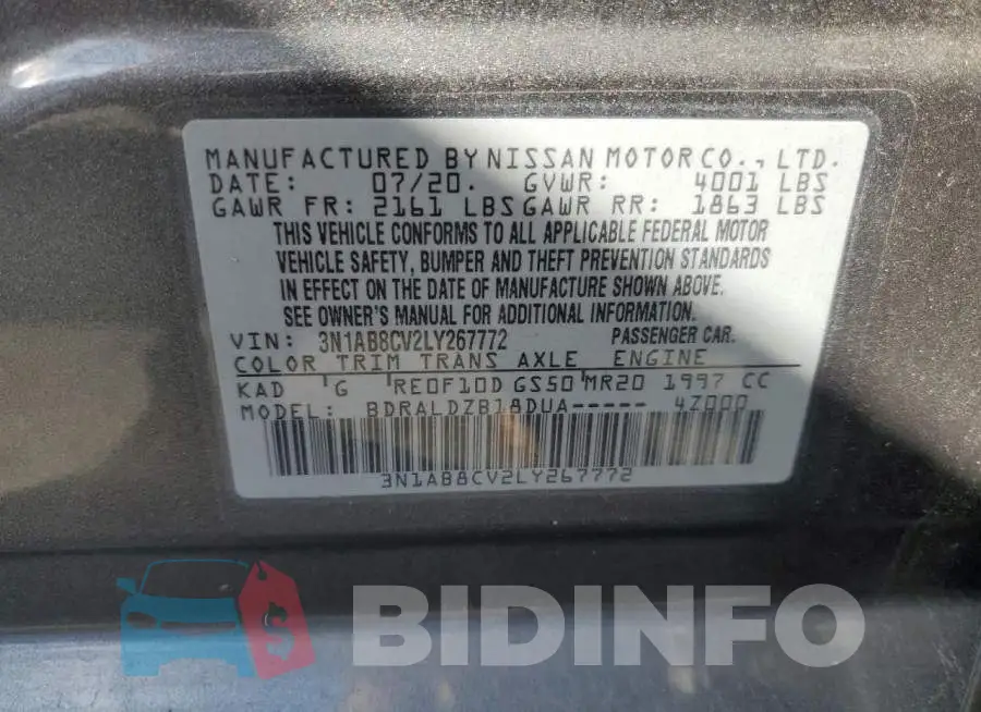 3N1AB8CV2LY267772 Photo# 12
