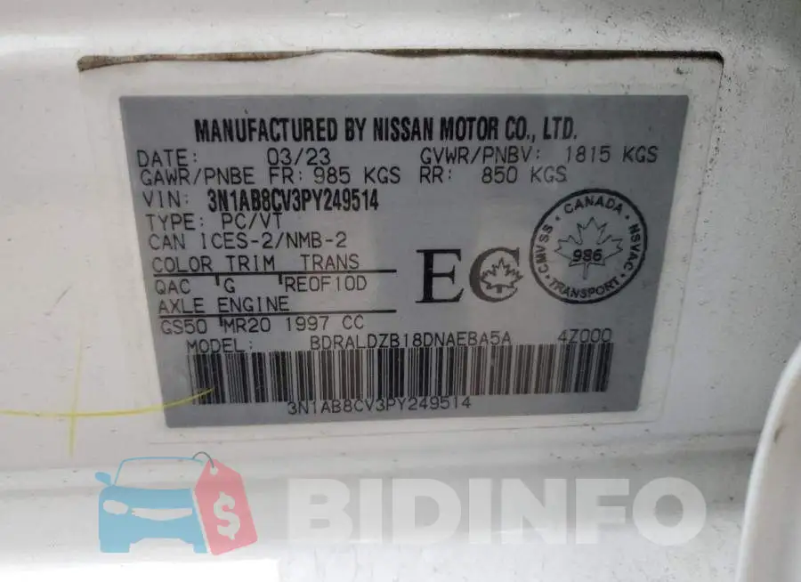 3N1AB8CV3PY249514 Photo# 12