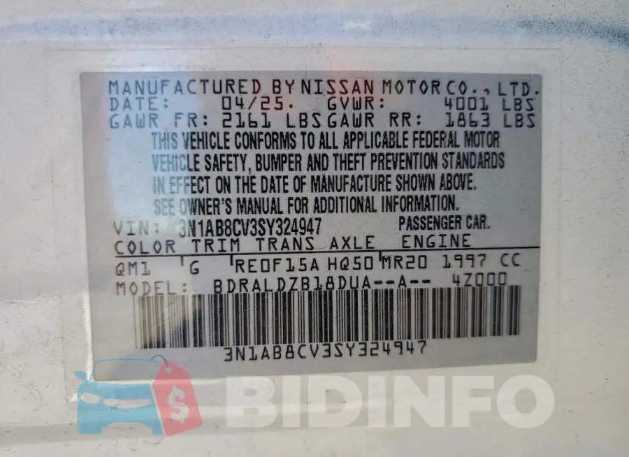 3N1AB8CV3SY324947 Photo# 12