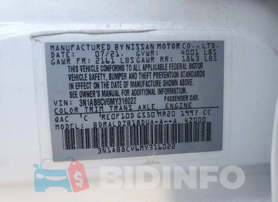 3N1AB8CV6MY316022 Photo# 12