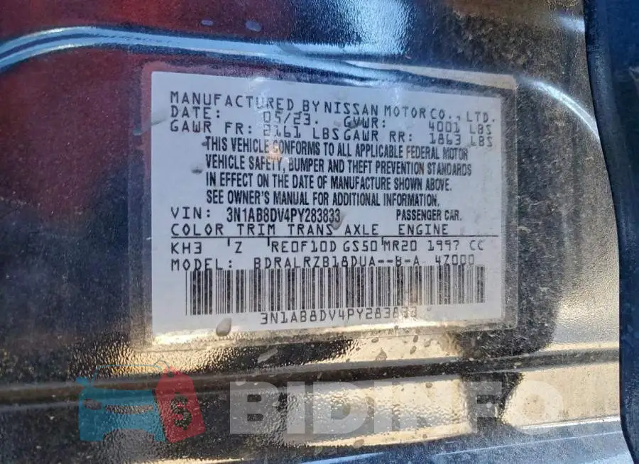 3N1AB8DV4PY283833 Photo# 13