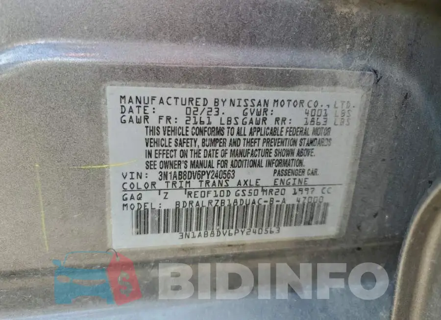3N1AB8DV6PY240563 Photo# 12