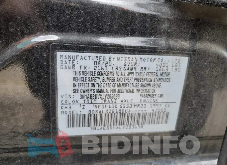 3N1AB8DVXLY283698 Photo# 12