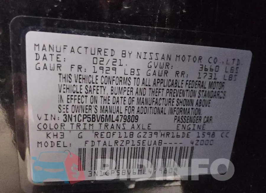 3N1CP5BV6ML479809 Photo# 12