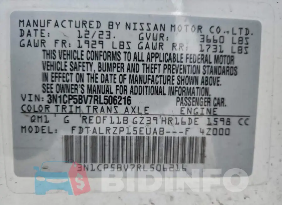 3N1CP5BV7RL506216 Photo# 12