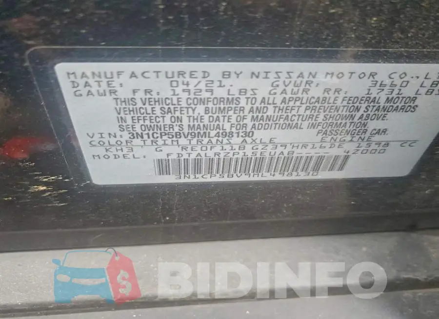 3N1CP5BV9ML498130 Photo# 14