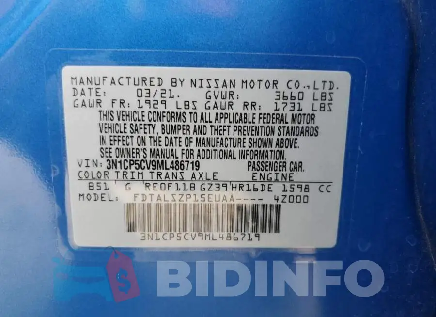 3N1CP5CV9ML486719 Photo# 13