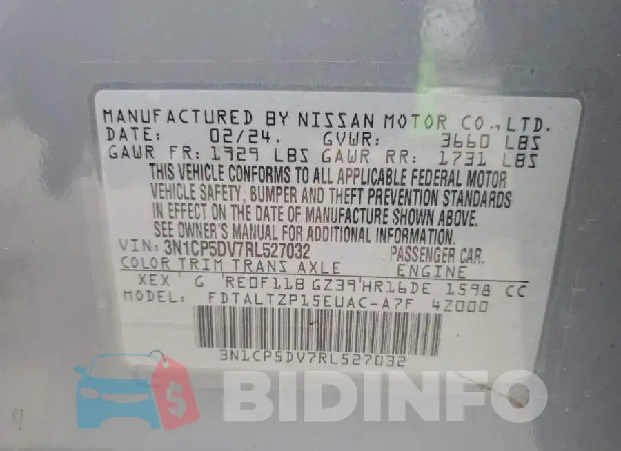 3N1CP5DV7RL527032 Photo# 13