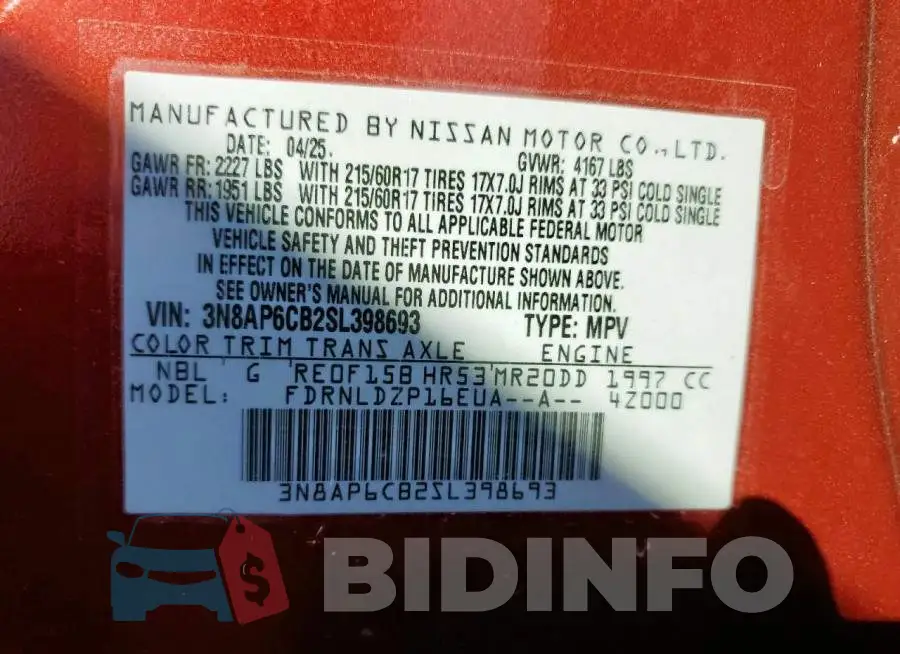 3N8AP6CB2SL398693 Photo# 13