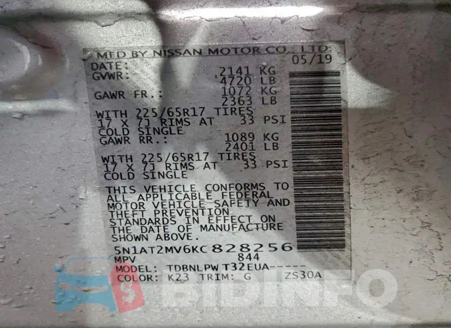 5N1AT2MV6KC828256 Photo# 13
