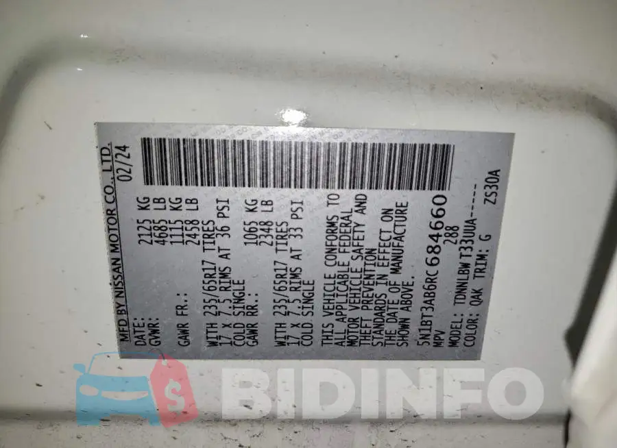 5N1BT3AB6RC684660 Photo# 13