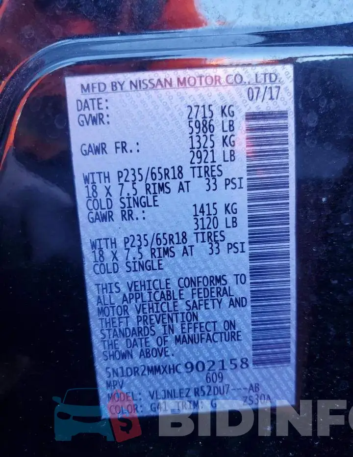 5N1DR2MMXHC902158 Photo# 13