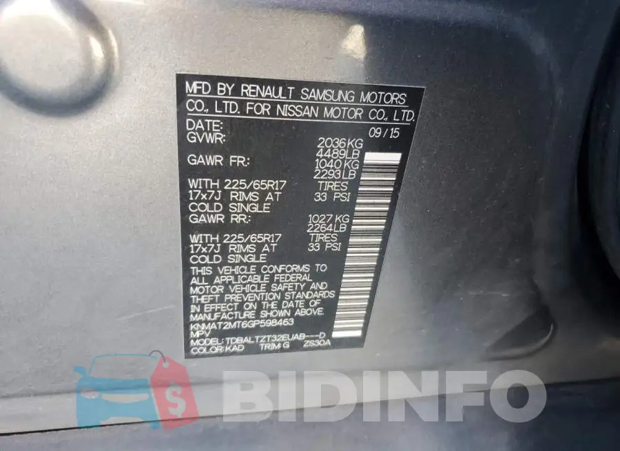 KNMAT2MT6GP598463 Photo# 13
