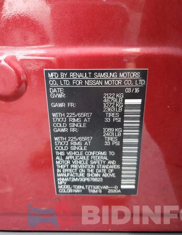 KNMAT2MV3GP678823 Photo# 13
