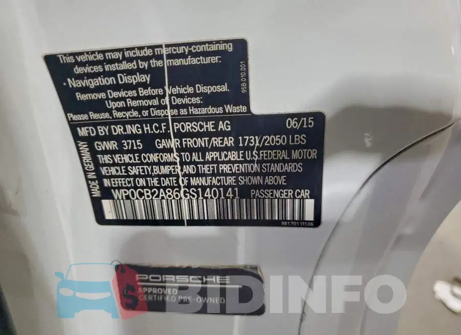 WP0CB2A86GS140141 Photo# 13