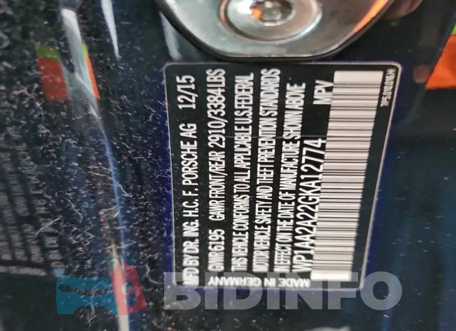 WP1AA2A22GKA12774 Photo# 12