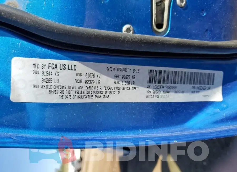 1C3CDFAA1GD516645 Photo# 12