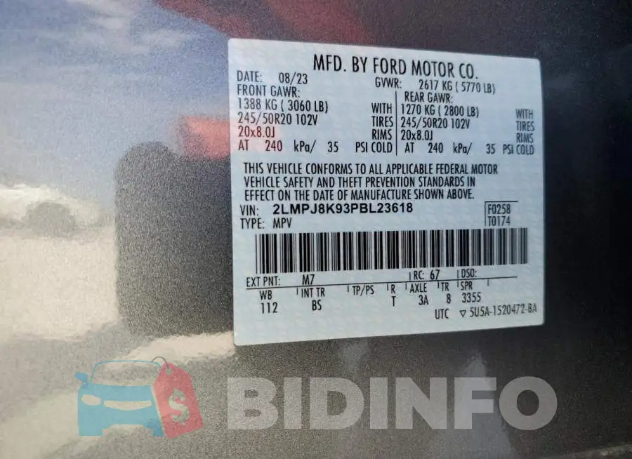 2LMPJ8K93PBL23618 Photo# 13