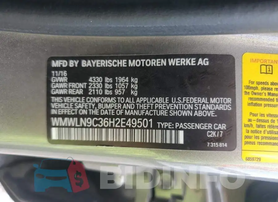 WMWLN9C36H2E49501 Photo# 13