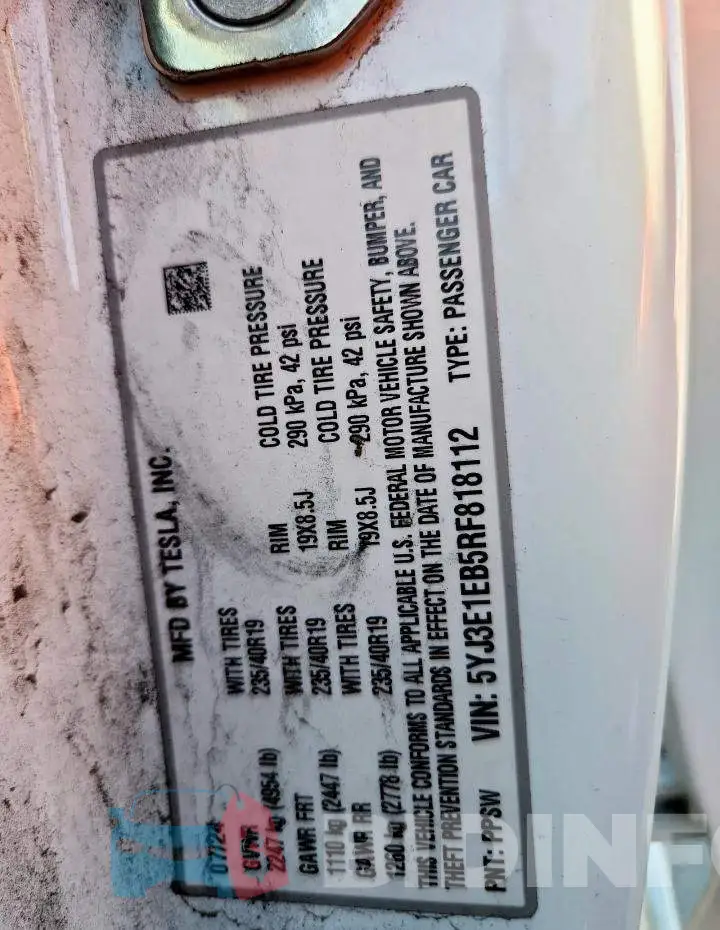 5YJ3E1EB5RF818112 Photo# 12