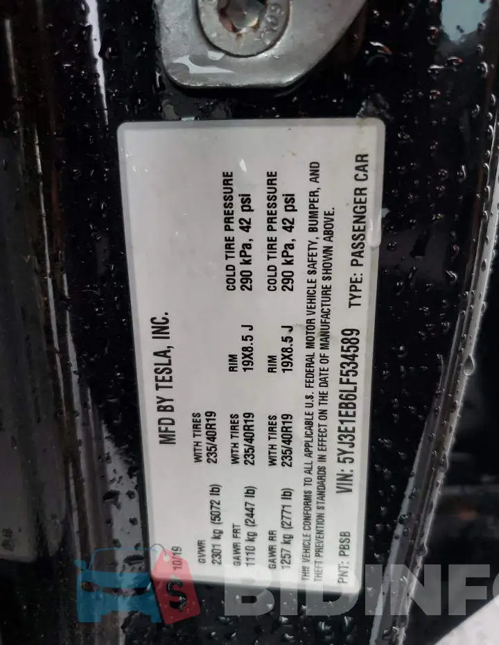 5YJ3E1EB6LF534589 Photo# 12