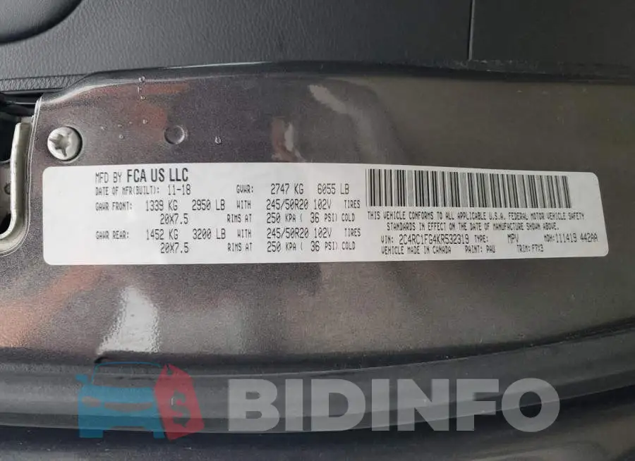 2C4RC1FG4KR532319 Photo# 13