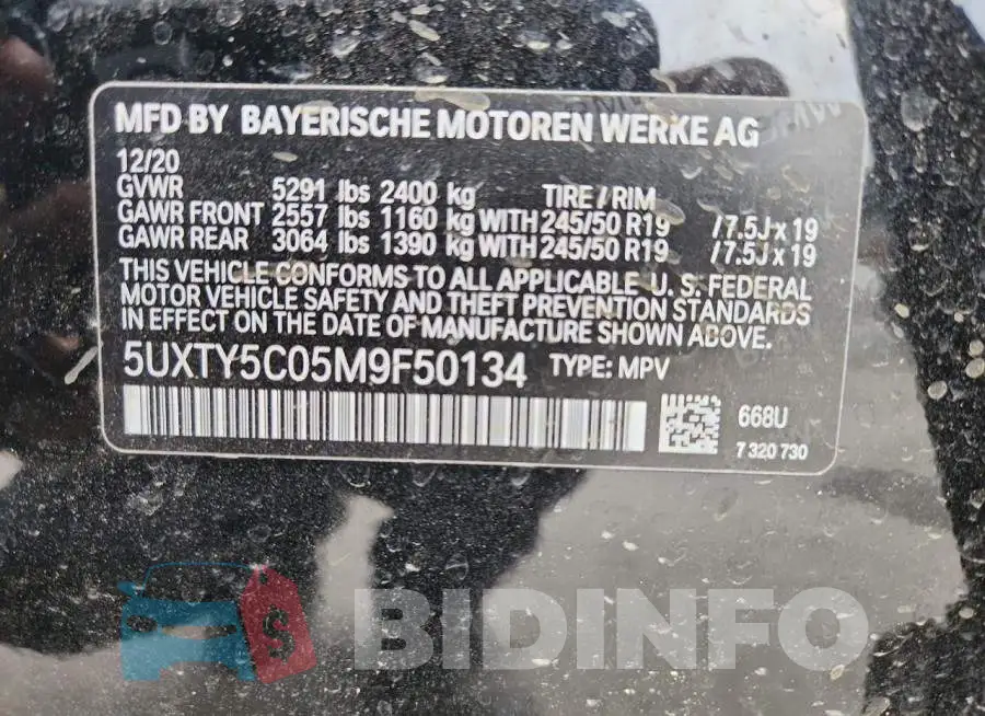 5UXTY5C05M9F50134 Photo# 13