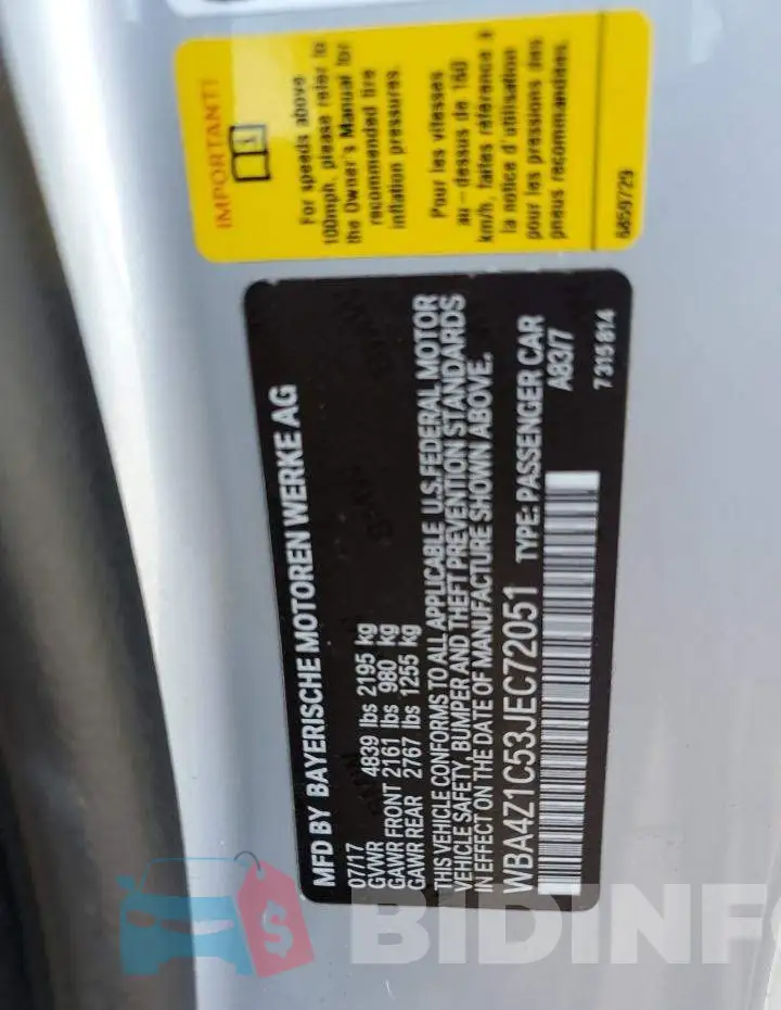 WBA4Z1C53JEC72051 Photo# 12
