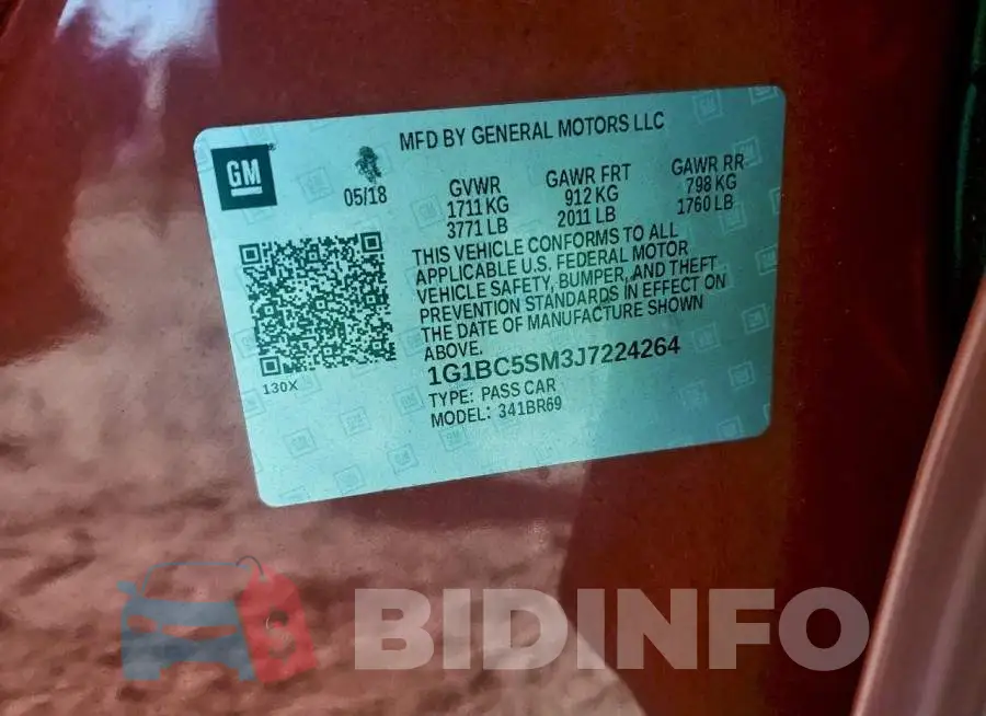1G1BC5SM3J7224264 Photo# 12