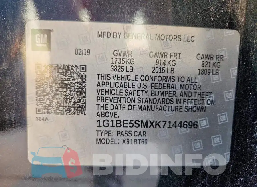 1G1BE5SMXK7144696 Photo# 13