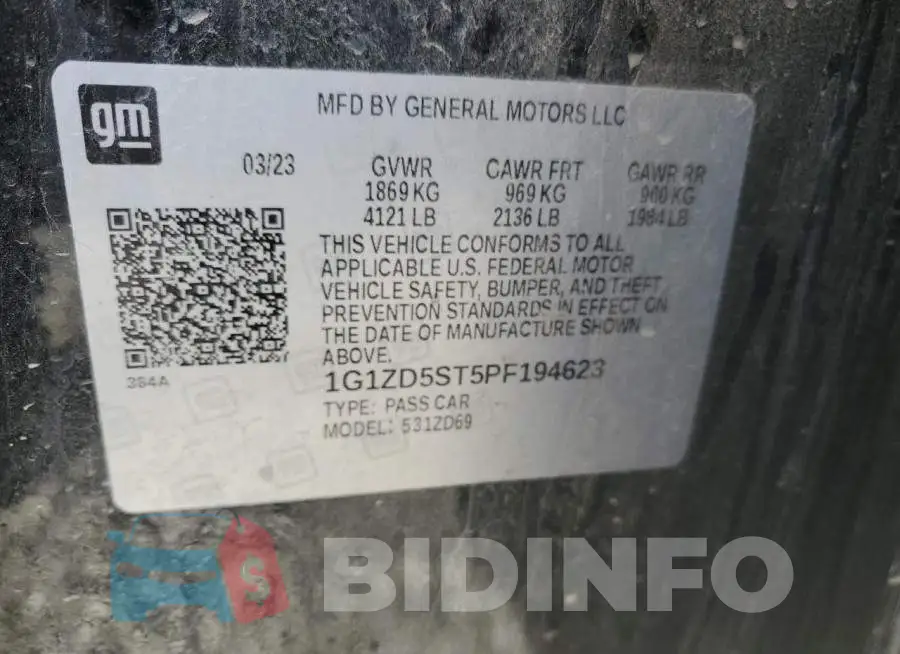 1G1ZD5ST5PF194623 Photo# 12