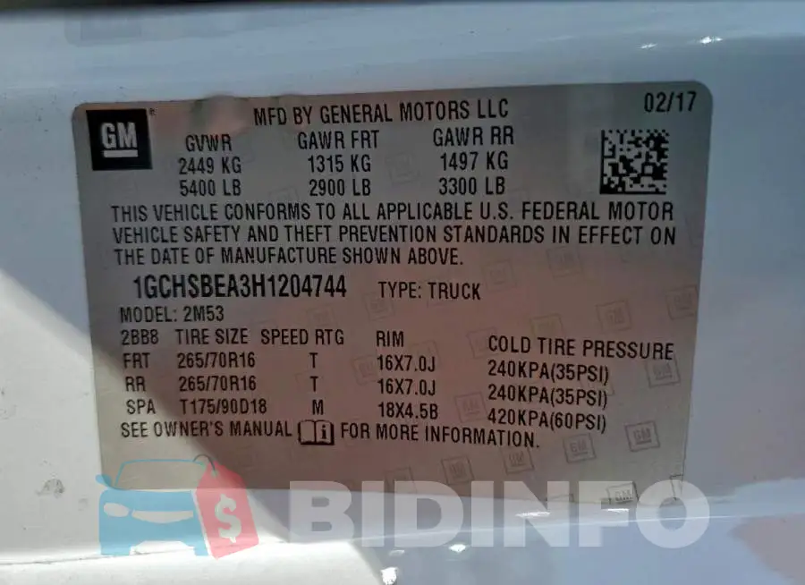1GCHSBEA3H1204744 Photo# 12