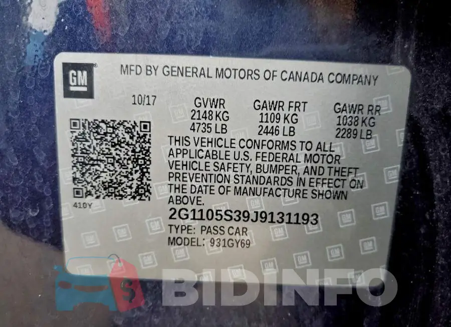 2G1105S39J9131193 Photo# 12
