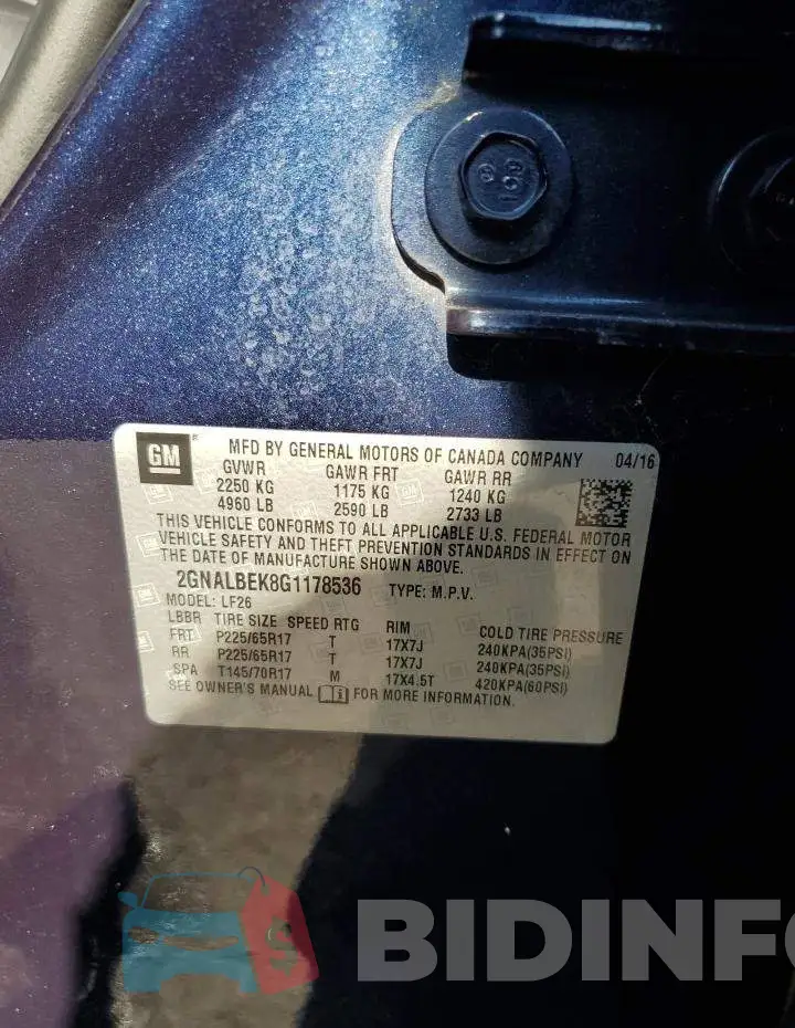 2GNALBEK8G1178536 Photo# 13