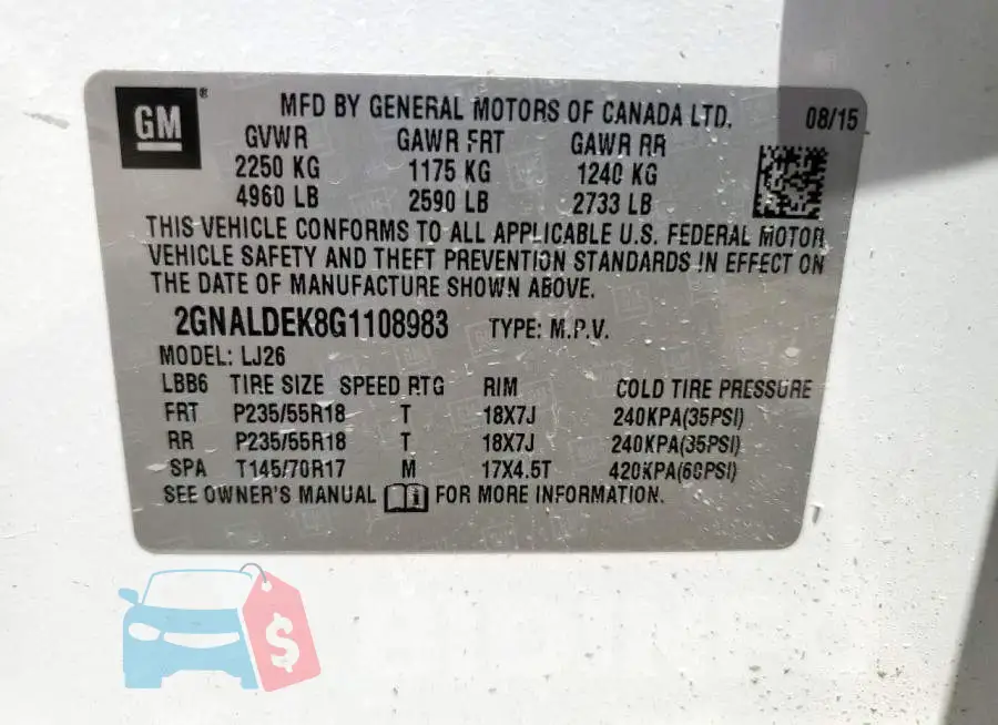 2GNALDEK8G1108983 Photo# 13