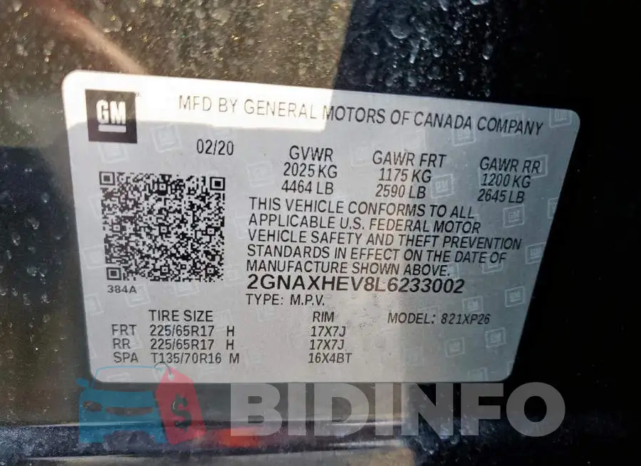 2GNAXHEV8L6233002 Photo# 12