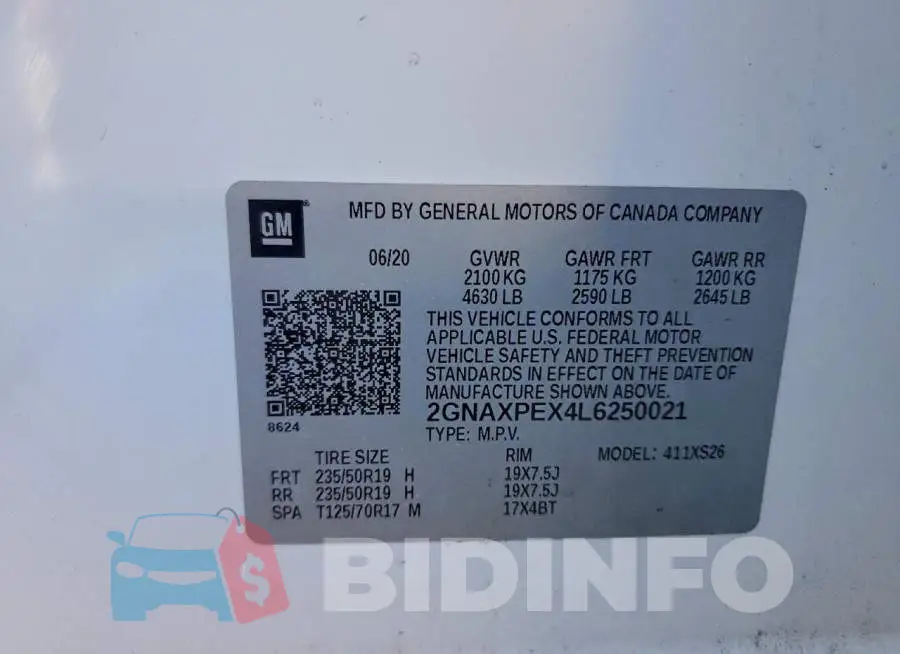 2GNAXPEX4L6250021 Photo# 13