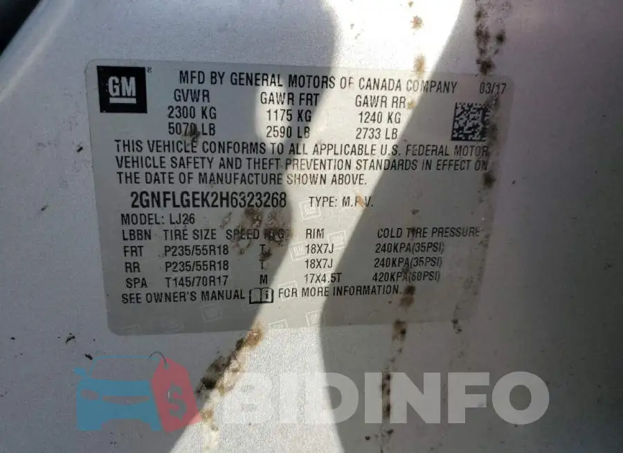 2GNFLGEK2H6323268 Photo# 13