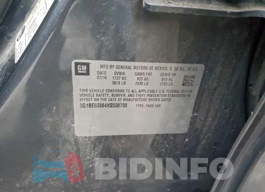 3G1BE6SM4HS508708 Photo# 13