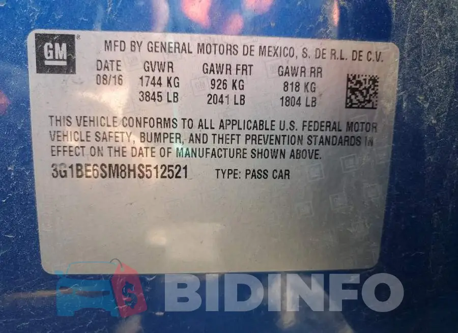 3G1BE6SM8HS512521 Photo# 12