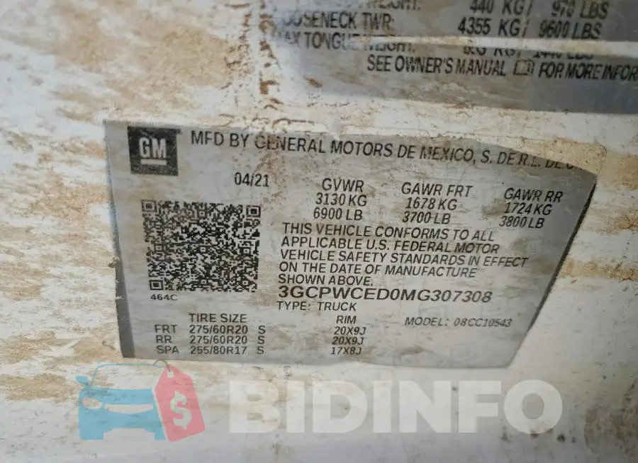 3GCPWCED0MG307308 Photo# 12