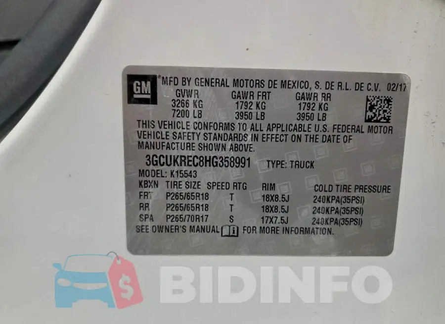 3GCUKREC8HG358991 Photo# 12