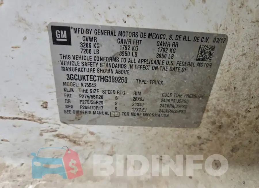 3GCUKTEC7HG389260 Photo# 12